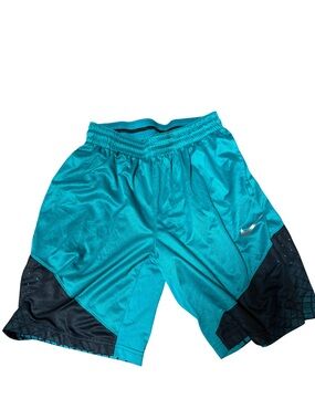 Nike Men's Teal Athletic Shorts with Black Panels